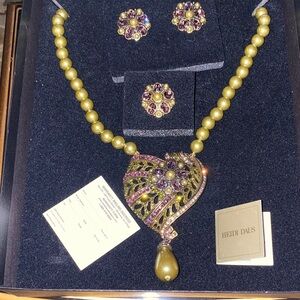 Heidi Daus Gold and Purple Necklace Set